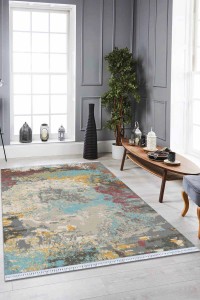 Çok Renkli Vintage Dokuma Pamuk Taban Kaymaz Kilim KLM201 Çok Renkli Vintage Dokuma Pamuk Taban Kaymaz Kilim KLM201