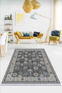 Gri Çerçeveli Dokuma Pamuk Tabanlı Kaymaz Kilim KLM203 Gri Çerçeveli Dokuma Pamuk Tabanlı Kaymaz Kilim KLM203