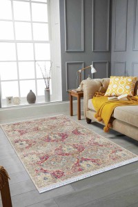 Pembe Vintage Dokuma Pamuk Tabanlı Kaymaz Kilim KLM217 Pembe Vintage Dokuma Pamuk Tabanlı Kaymaz Kilim KLM217