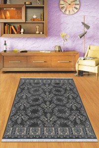 Antrasit Vintage Dokuma Pamuk Taban Kaymaz Kilim KLM220 Antrasit Vintage Dokuma Pamuk Taban Kaymaz Kilim KLM220