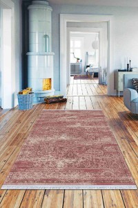 Pembe Vintage Dokuma Pamuk Tabanlı Kaymaz Kilim KLM233 Pembe Vintage Dokuma Pamuk Tabanlı Kaymaz Kilim KLM233