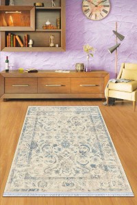 Mavi Çerçeveli Dokuma Pamuk Taban Kaymaz Kilim KLM239 Mavi Çerçeveli Dokuma Pamuk Taban Kaymaz Kilim KLM239