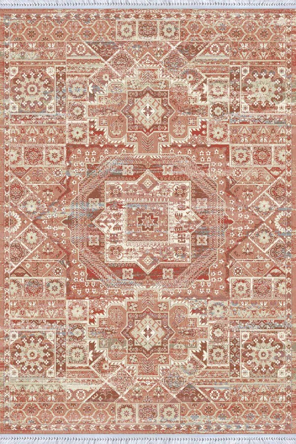 Çok Renkli Vintage Dokuma Pamuk Taban Kaymaz Kilim KLM250