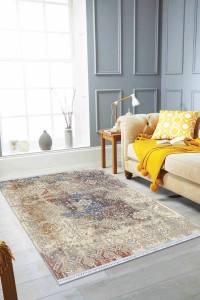 Çok Renkli Vintage Dokuma Pamuk Taban Kaymaz Kilim KLM257 Çok Renkli Vintage Dokuma Pamuk Taban Kaymaz Kilim KLM257