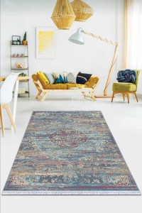 Mavi Vintage Dokuma Pamuk Tabanlı Kaymaz Kilim KLM269 Mavi Vintage Dokuma Pamuk Tabanlı Kaymaz Kilim KLM269