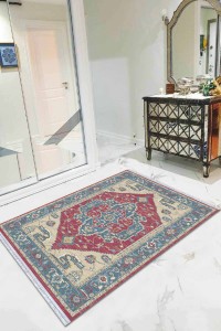 Pembe Klasik Göbekli Dokuma Pamuk Taban Kaymaz Kilim KLM273 Pembe Klasik Göbekli Dokuma Pamuk Taban Kaymaz Kilim KLM273