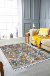 Çok Renkli Vintage Dokuma Pamuk Taban Kaymaz Kilim KLM275 Çok Renkli Vintage Dokuma Pamuk Taban Kaymaz Kilim KLM275