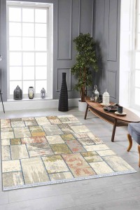 Çok Renkli Patchwork Dokuma Pamuk Taban Kaymaz Kilim KLM288 Çok Renkli Patchwork Dokuma Pamuk Taban Kaymaz Kilim KLM288