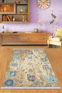 Bej Vintage Dokuma Pamuk Tabanlı Kaymaz Kilim KLM301 Bej Vintage Dokuma Pamuk Tabanlı Kaymaz Kilim KLM301