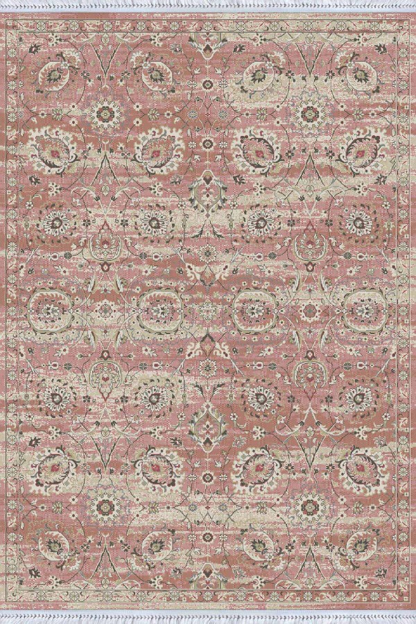 Pembe Vintage Dokuma Pamuk Tabanlı Kaymaz Kilim KLM304