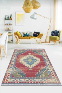 Pembe Klasik Göbekli Dokuma Pamuk Taban Kaymaz Kilim KLM318 Pembe Klasik Göbekli Dokuma Pamuk Taban Kaymaz Kilim KLM318