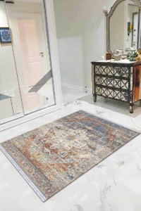 Mavi Vintage Dokuma Pamuk Tabanlı Kaymaz Kilim KLM332 Mavi Vintage Dokuma Pamuk Tabanlı Kaymaz Kilim KLM332