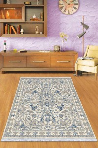 Mavi Çerçeveli Dokuma Pamuk Taban Kaymaz Kilim KLM339 Mavi Çerçeveli Dokuma Pamuk Taban Kaymaz Kilim KLM339