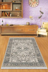 Gri Çerçeveli Dokuma Pamuk Tabanlı Kaymaz Kilim KLM349 Gri Çerçeveli Dokuma Pamuk Tabanlı Kaymaz Kilim KLM349