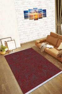 Bordo Yöresel Dokuma Pamuk Tabanlı Kaymaz Kilim KLM358 Bordo Yöresel Dokuma Pamuk Tabanlı Kaymaz Kilim KLM358