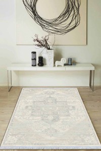 Ekru Vintage Dokuma Pamuk Tabanlı Kaymaz Kilim KLM369 Ekru Vintage Dokuma Pamuk Tabanlı Kaymaz Kilim KLM369