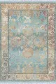 Koridor Kilim Mavi Çerçeveli Dokuma Pamuk Taban Kaymaz Kilim KLM095