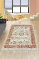Osmanlı Desenli Halı Pembe Çerçeveli Dokuma Pamuk Taban Kaymaz Kilim KLM194