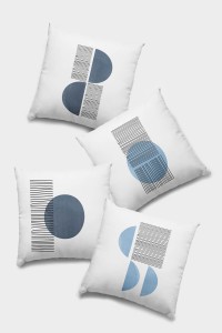 Mavi Geometrik Çift Taraflı 4'lü Set Kırlent Kılıfı 4KR012 Mavi Geometrik Çift Taraflı 4'lü Set Kırlent Kılıfı 4KR012