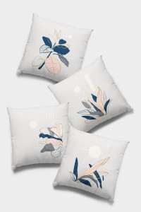 Pudra Yaprak Çift Taraflı 4'lü Set Kırlent Kılıfı 4KR019 Pudra Yaprak Çift Taraflı 4'lü Set Kırlent Kılıfı 4KR019