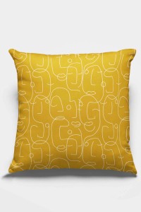 Sarı Modern Çift Taraflı Yastık Kırlent Kılıfı KRL035 Sarı Modern Çift Taraflı Yastık Kırlent Kılıfı KRL035