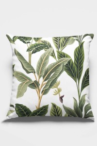 Yeşil Yaprak Desenli Çift Taraflı Kırlent Kılıfı KRL045 Yeşil Yaprak Desenli Çift Taraflı Kırlent Kılıfı KRL045