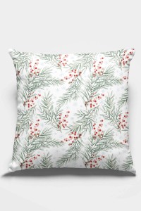 Yeşil Yaprak Desenli Çift Taraflı Kırlent Kılıfı KRL048 Yeşil Yaprak Desenli Çift Taraflı Kırlent Kılıfı KRL048