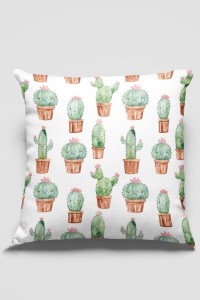 Ekru Kaktüslü Çift Taraflı Yastık Kırlent Kılıfı KRL057 Ekru Kaktüslü Çift Taraflı Yastık Kırlent Kılıfı KRL057