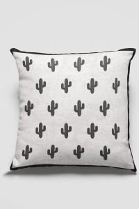 Füme Kaktüslü Çift Taraflı Yastık Kırlent Kılıfı KRL085 Füme Kaktüslü Çift Taraflı Yastık Kırlent Kılıfı KRL085