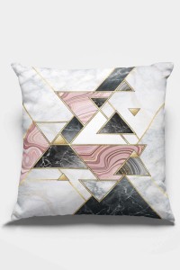 Pembe Geometrik Çift Taraflı Yastık Kırlent Kılıfı KRL092 Pembe Geometrik Çift Taraflı Yastık Kırlent Kılıfı KRL092