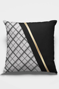 Siyah Ekoseli Çift Taraflı Yastık Kırlent Kılıfı KRL1012 Siyah Ekoseli Çift Taraflı Yastık Kırlent Kılıfı KRL1012