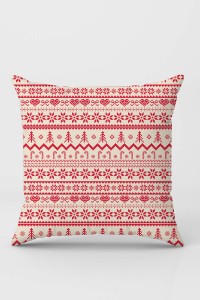 Kırmızı Yeni Yıl Temalı Çift Taraflı Yastık Kılıfı KRL1035 Kırmızı Yeni Yıl Temalı Çift Taraflı Yastık Kılıfı KRL1035