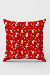 Kırmızı Yılbaşı Çift Taraflı Yastık Kırlent Kılıfı KRL1036 Kırmızı Yılbaşı Çift Taraflı Yastık Kırlent Kılıfı KRL1036