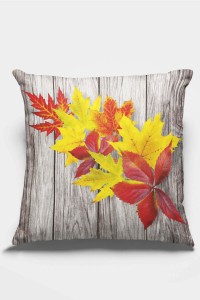 Turuncu Yapraklı Çift Taraflı Yastık Kırlent Kılıfı KRL104 Turuncu Yapraklı Çift Taraflı Yastık Kırlent Kılıfı KRL104