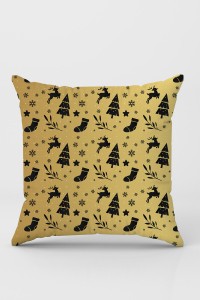 Gold Yılbaşı Desenli Çift Taraflı Yastık Kılıfı KRL1043 Gold Yılbaşı Desenli Çift Taraflı Yastık Kılıfı KRL1043