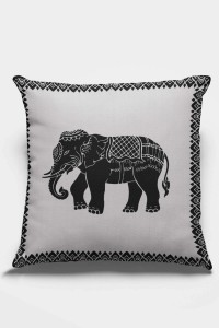 Gri Fil Desenli Çift Taraflı Yastık Kırlent Kılıfı KRL105 Gri Fil Desenli Çift Taraflı Yastık Kırlent Kılıfı KRL105