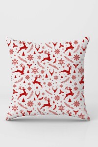 Kırmızı Yılbaşı Çift Taraflı Kırlent Yastık Kılıfı KRL1050 Kırmızı Yılbaşı Çift Taraflı Kırlent Yastık Kılıfı KRL1050