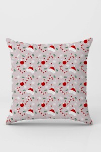 Kırmızı Yılbaşı Çift Taraflı Kırlent Yastık Kılıfı KRL1058 Kırmızı Yılbaşı Çift Taraflı Kırlent Yastık Kılıfı KRL1058