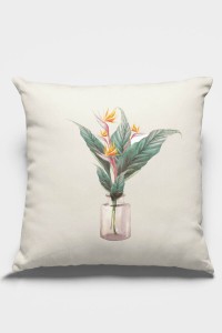 Yeşil Yaprak Desenli Çift Taraflı Kırlent Kılıfı KRL107 Yeşil Yaprak Desenli Çift Taraflı Kırlent Kılıfı KRL107