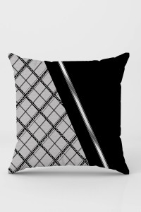 Siyah Ekoseli Çift Taraflı Yastık Kırlent Kılıfı KRL1084 Siyah Ekoseli Çift Taraflı Yastık Kırlent Kılıfı KRL1084