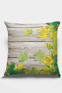 Yeşil Yapraklı Çift Taraflı Yastık Kırlent Kılıfı KRL150 Yeşil Yapraklı Çift Taraflı Yastık Kırlent Kılıfı KRL150