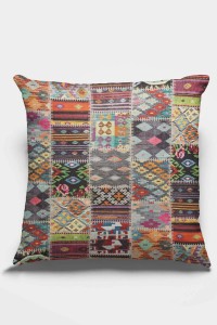 Çok Renkli Patchwork Çift Taraflı Kırlent Kılıfı KRL152 Çok Renkli Patchwork Çift Taraflı Kırlent Kılıfı KRL152