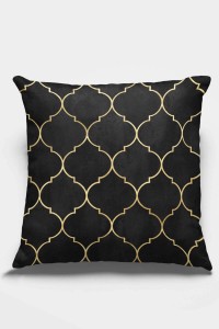 Siyah Fas Desen Çift Taraflı Yastık Kırlent Kılıfı KRL153 Siyah Fas Desen Çift Taraflı Yastık Kırlent Kılıfı KRL153