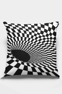 Siyah İlizyon Çift Taraflı Yastık Kırlent Kılıfı KRL205 Siyah İlizyon Çift Taraflı Yastık Kırlent Kılıfı KRL205