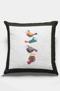 Açık Gri Kuşlu Çift Taraflı Yastık Kırlent Kılıfı KRL212 Açık Gri Kuşlu Çift Taraflı Yastık Kırlent Kılıfı KRL212