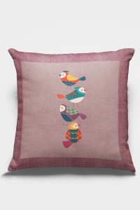 Pembe Kuşlu Çift Taraflı Yastık Kırlent Kılıfı KRL213 Pembe Kuşlu Çift Taraflı Yastık Kırlent Kılıfı KRL213