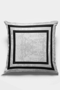 Gri Çerçeveli Çift Taraflı Yastık Kırlent Kılıfı KRL214 Gri Çerçeveli Çift Taraflı Yastık Kırlent Kılıfı KRL214