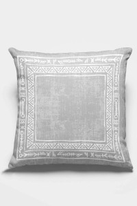 Gri Çerçeveli Çift Taraflı Yastık Kırlent Kılıfı KRL216 Gri Çerçeveli Çift Taraflı Yastık Kırlent Kılıfı KRL216