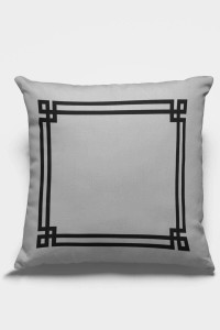 Gri Çerçeveli Çift Taraflı Yastık Kırlent Kılıfı KRL279 Gri Çerçeveli Çift Taraflı Yastık Kırlent Kılıfı KRL279