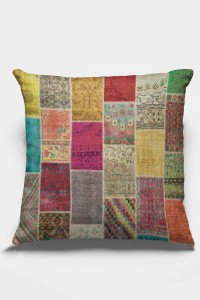 Çok Renkli Patchwork Çift Taraflı Kırlent Kılıfı KRL291 Çok Renkli Patchwork Çift Taraflı Kırlent Kılıfı KRL291